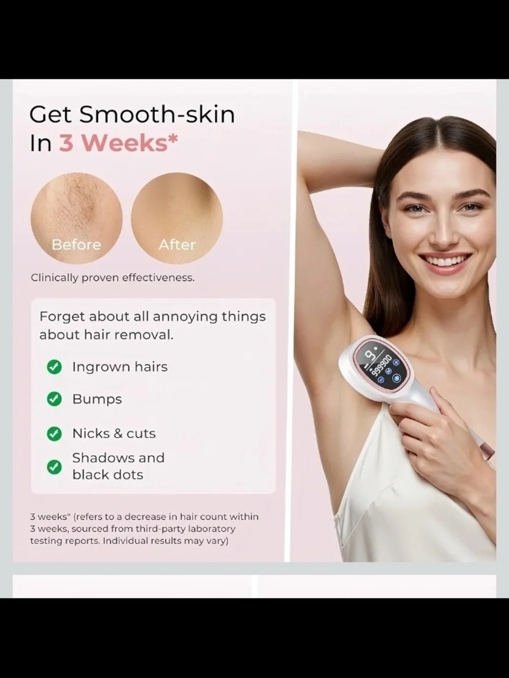 White and Rose Gold IPL Hair Removal Device -